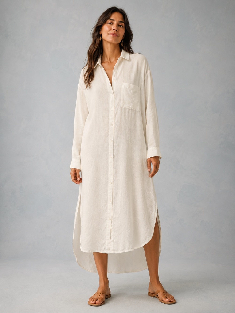 Anthropologie Button-Front Midi Shirt Dress